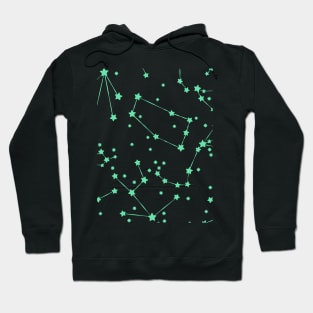 Aqua Star Constellation Pattern Hoodie